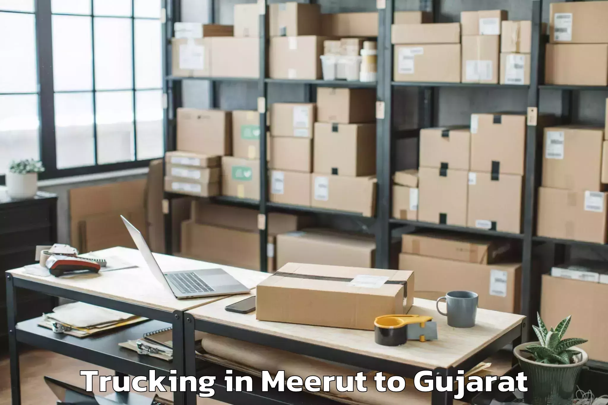 Affordable Meerut to Jasdan Trucking